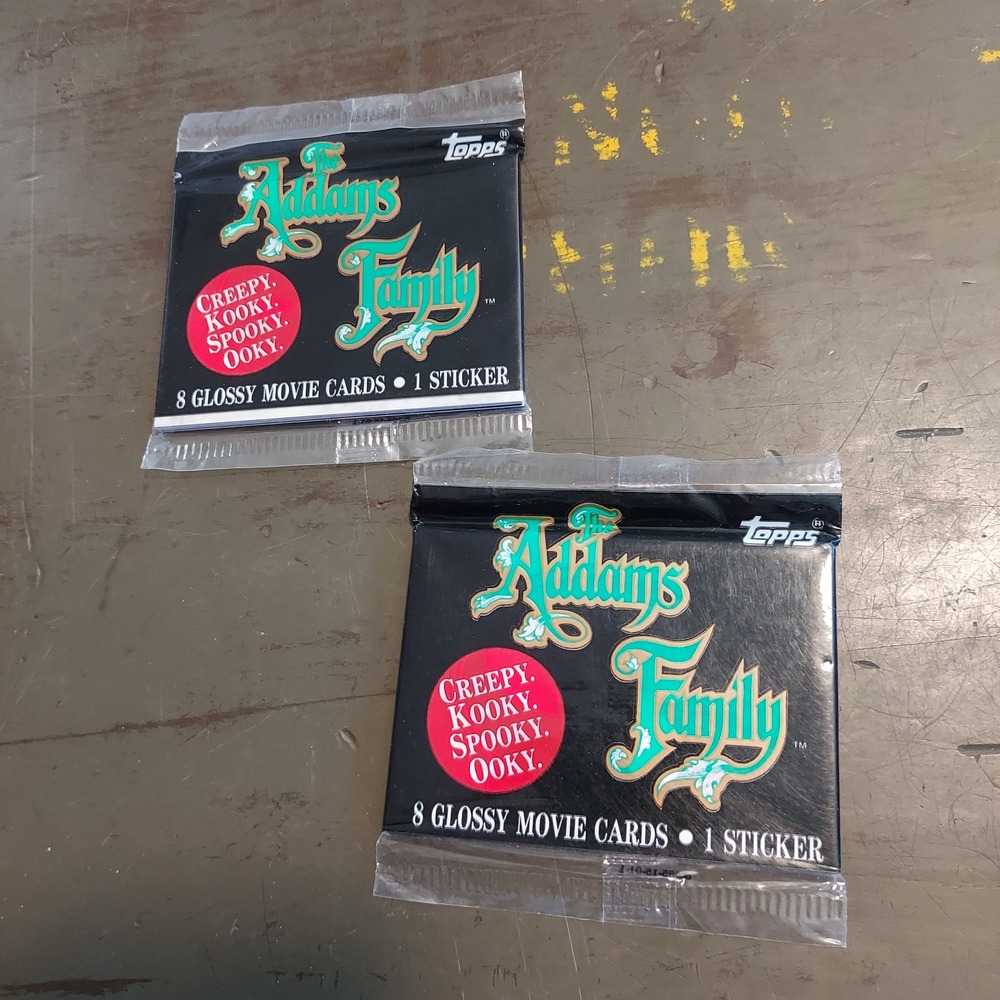 2x Vintage 1991 Topps The Addams Family Movie Trading Card Packs Sealed Sticker